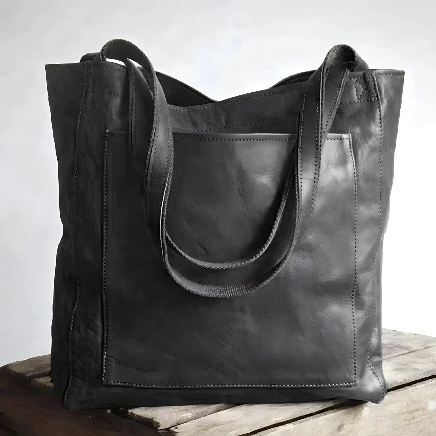 Stylish handbag made of genuine leather