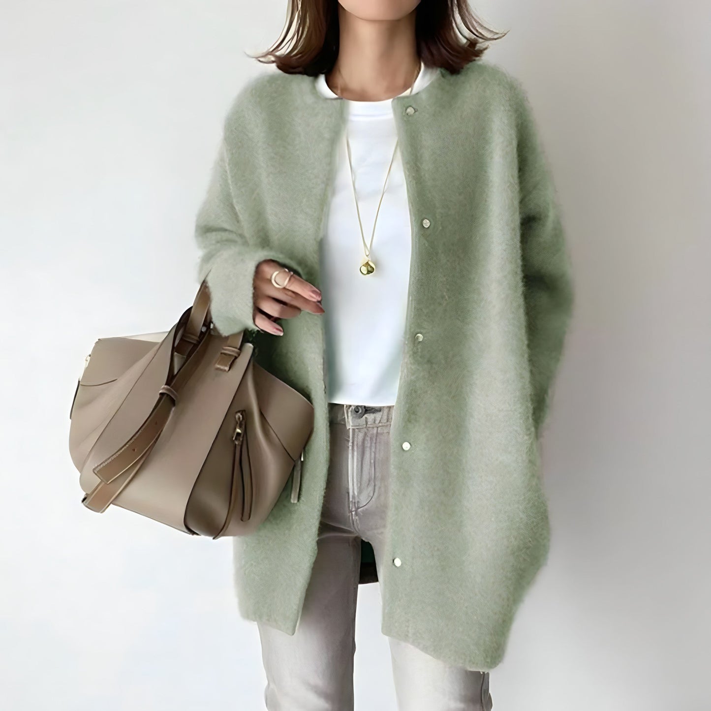Fashionable button-up cardigan