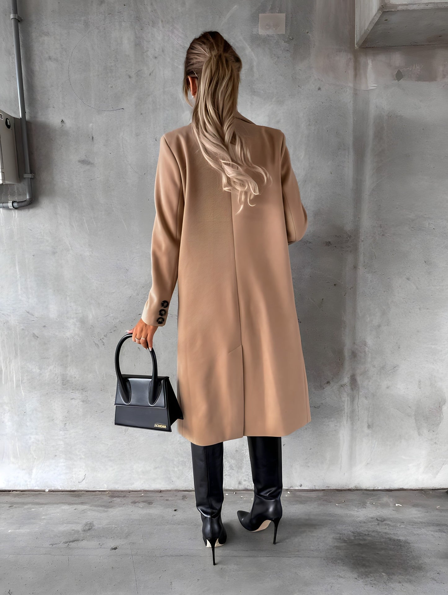 Eleganter Damenmantel Slim Fit Wollmix - IdealeKleiden