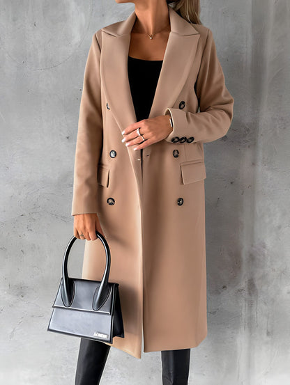 Elegant Women's Coat Slim Fit Wool Blend