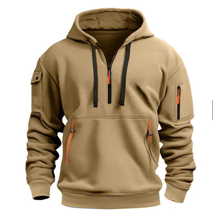 Men's Hooded Sweatshirt Pockets Sporty