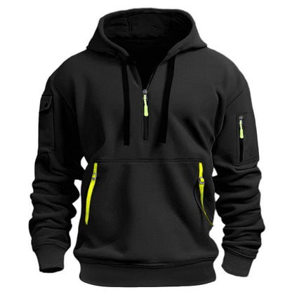 Men's Hooded Sweatshirt Pockets Sporty