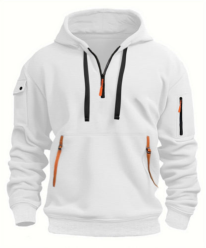 Men's Hooded Sweatshirt Pockets Sporty