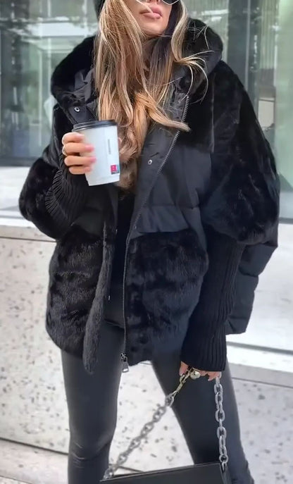 Stylische Bomberjacke Kapuze Modern Design