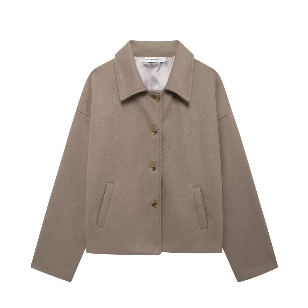Elegante Wolljacke mit Knöpfen Warm und Modern - IdealeKleiden