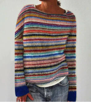 Women's Round Neck Knitted Sweater Classic Style