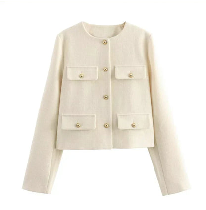 Elegant Women's Blazer Long-Sleeved Vintage Style