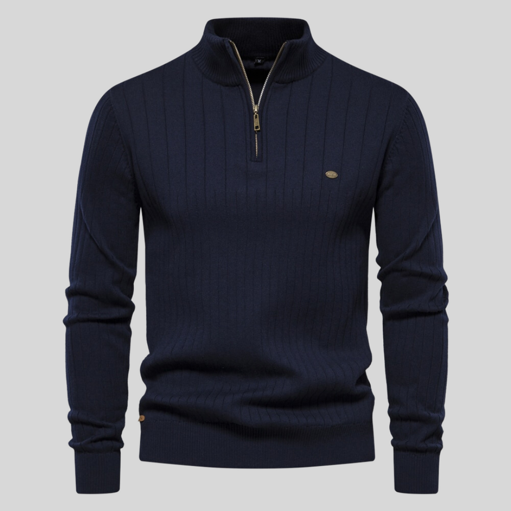 Stylischer Pullover Reißverschluss Modern Design - IdealeKleiden
