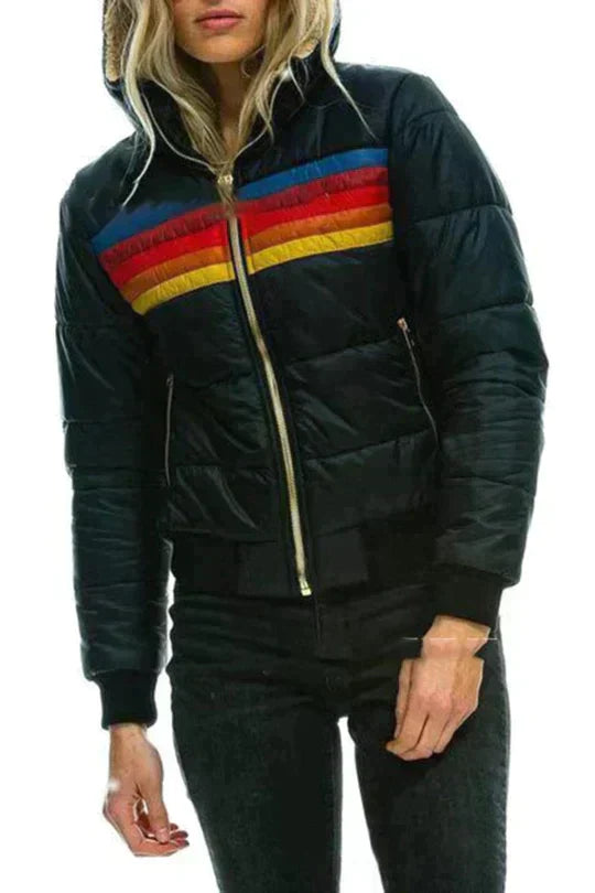 Farbenfrohe Thermojacke Regenbogen Design