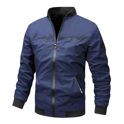Stylish Men's Bomber Jacket with Monogram Embroidery