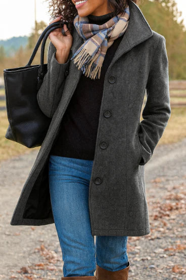 Women's Long Elegant Winter Trench Coat