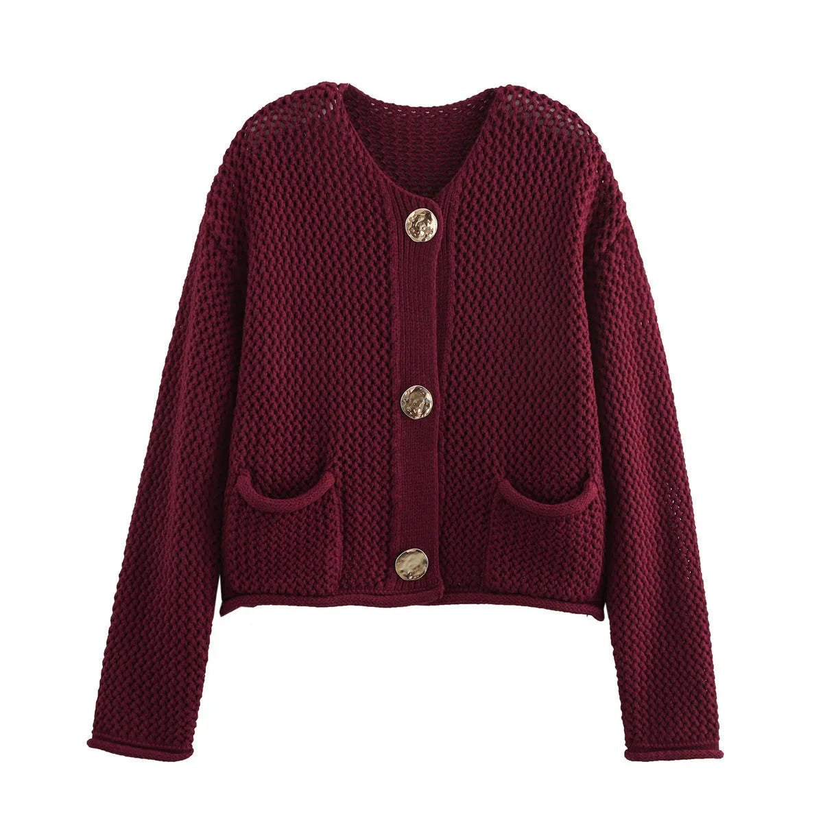 Autumn Cardigan Gold Buttons Women