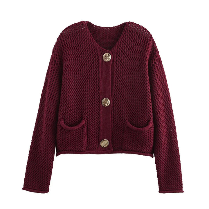 Autumn Cardigan Gold Buttons Women