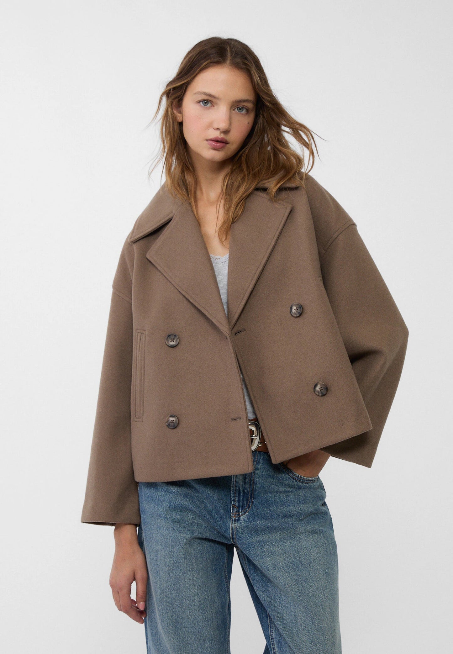 Short Women's Double-Breasted Elegant Winter Coat