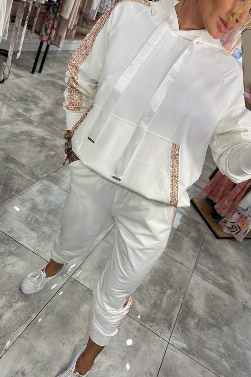 Women's Warm Hooded Sports Tracksuit for Autumn