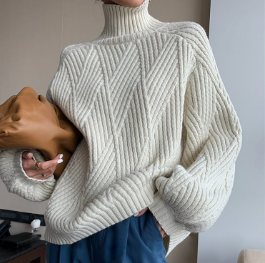 Soft Oversized Turtleneck Sweater Winter