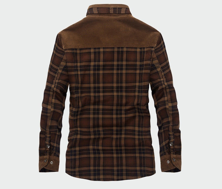 Herren Sherpa Jacke Karo Muster Warm gefüttert - IdealeKleiden