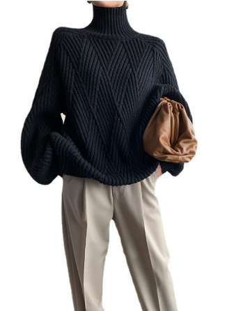 Soft Oversized Turtleneck Sweater Winter