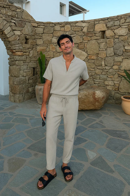 Herren Lounge Set Komfort Polohemd Hose - IdealeKleiden