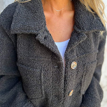 Elegant Women's Autumn Jacket With Lapel Collar