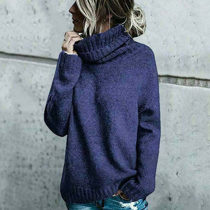 Women's Plus Size Knitted Turtleneck Sweater Autumn Model