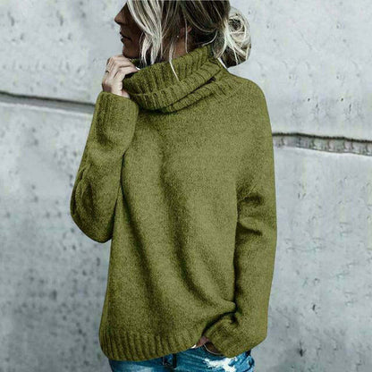 Women's Plus Size Knitted Turtleneck Sweater Autumn Model
