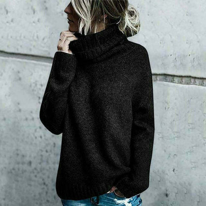 Women's Plus Size Knitted Turtleneck Sweater Autumn Model