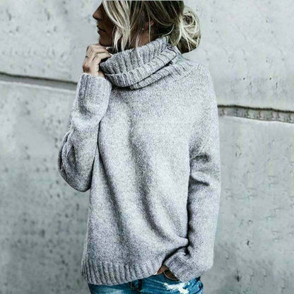 Women's Plus Size Knitted Turtleneck Sweater Autumn Model