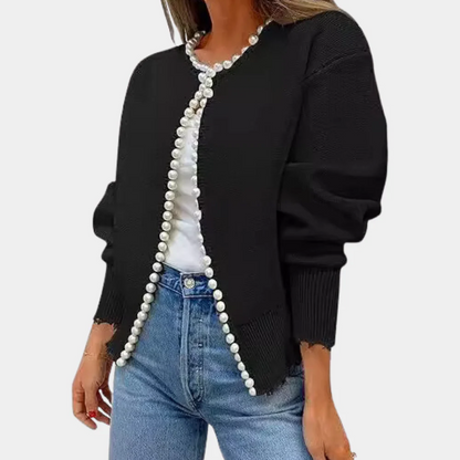 Women's Soft Cardigan Comfortable Pearl Buttons