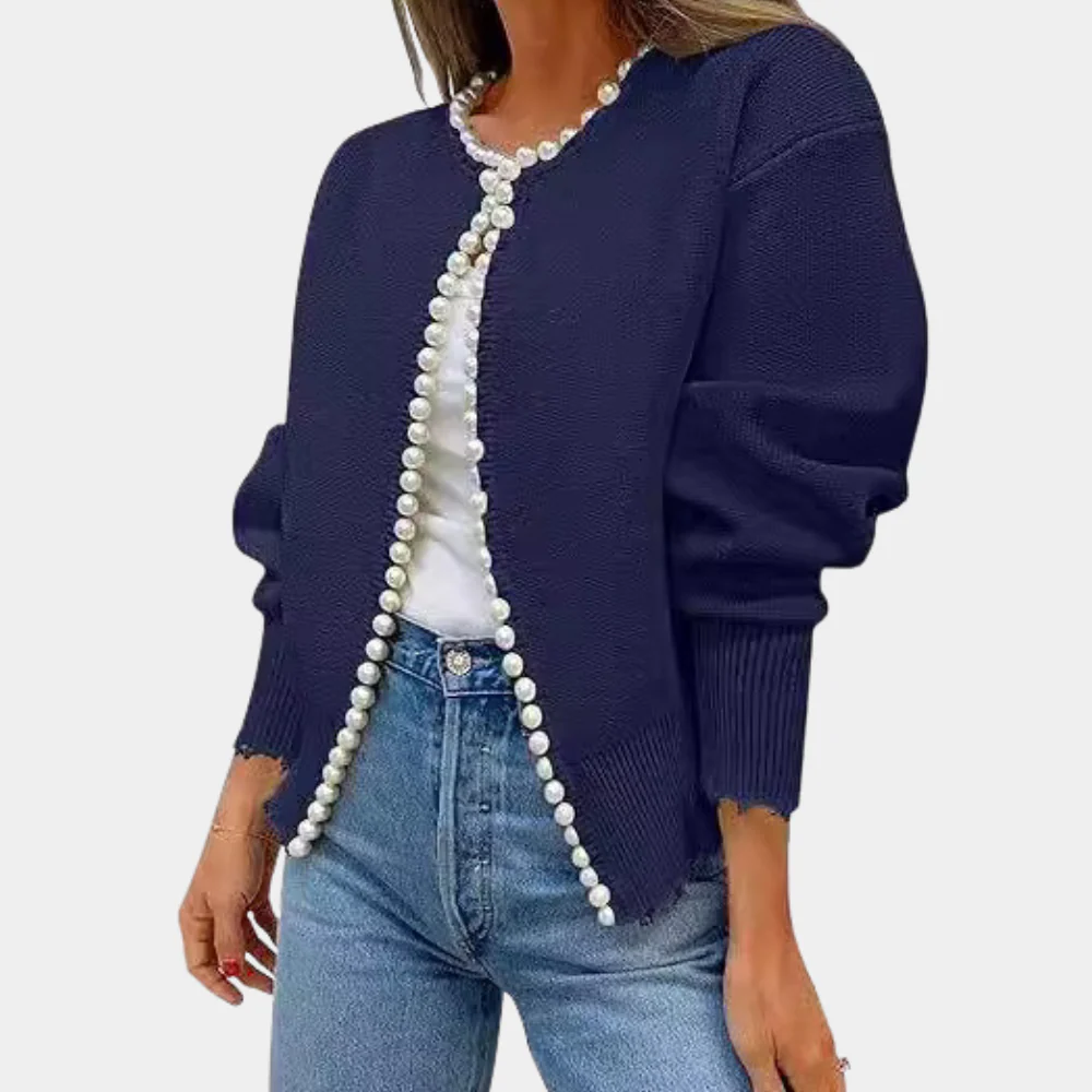 Women's Soft Cardigan Comfortable Pearl Buttons