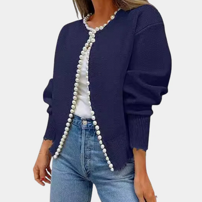 Women's Soft Cardigan Comfortable Pearl Buttons