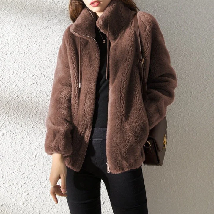 Practical Fleece Jacket Plus Size Reversible Zipper