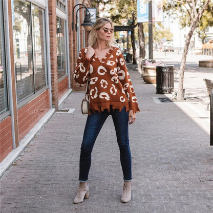 Große Strickjacke Übergröße Batik Muster Rundhals - IdealeKleiden