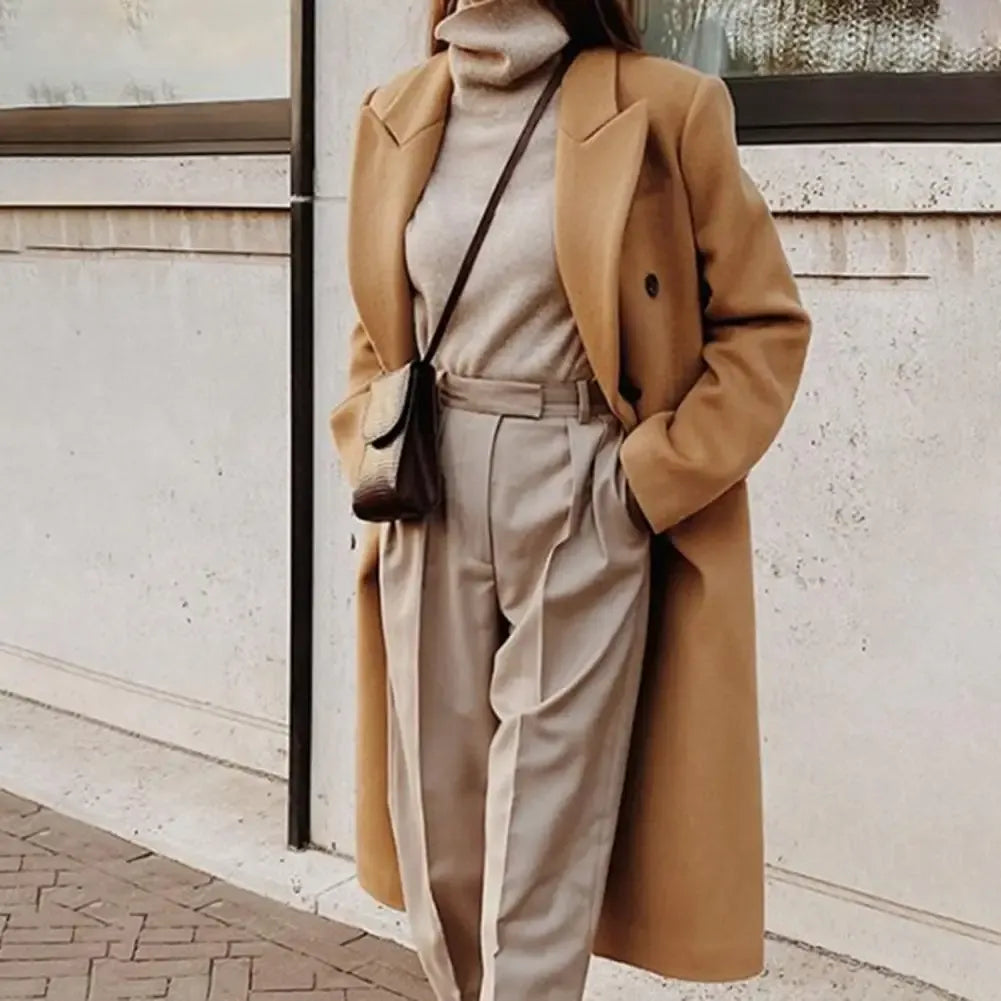 Eleganter Trenchcoat Damen Taillierte Form Wollqualität Klassisch - IdealeKleiden