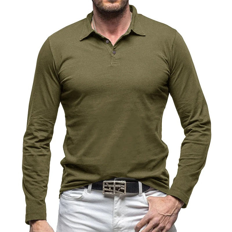 Elegantes Herrenhemd Slim Fit Langarm Knopfverschluss