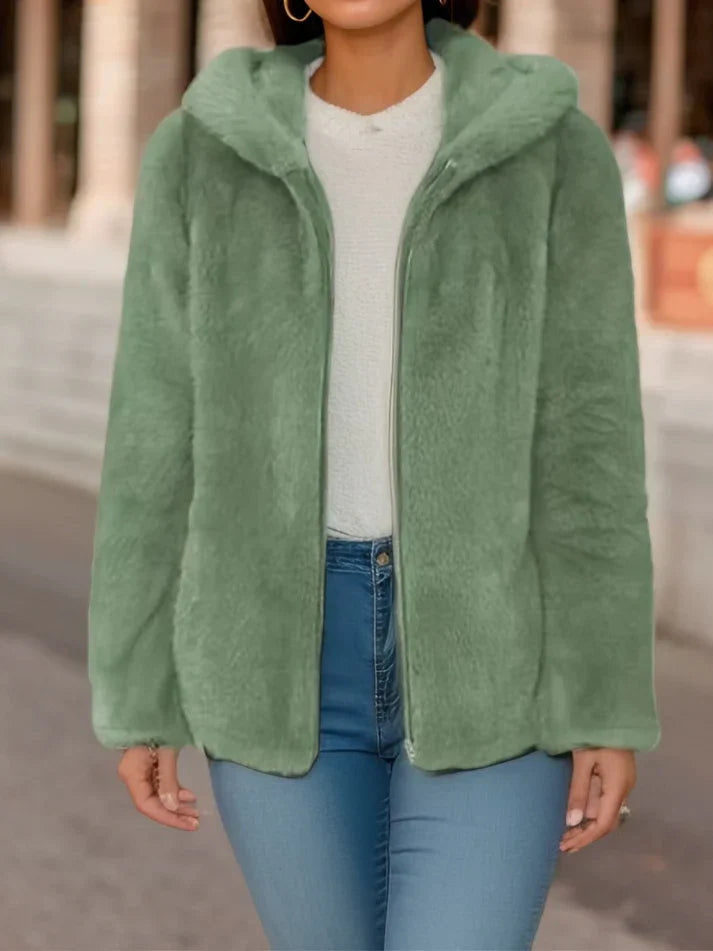 Selina - Fleece Sweat Jacket Hood Warm