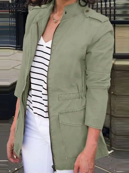 Comfortable Cargo Jacket Cotton Zipper