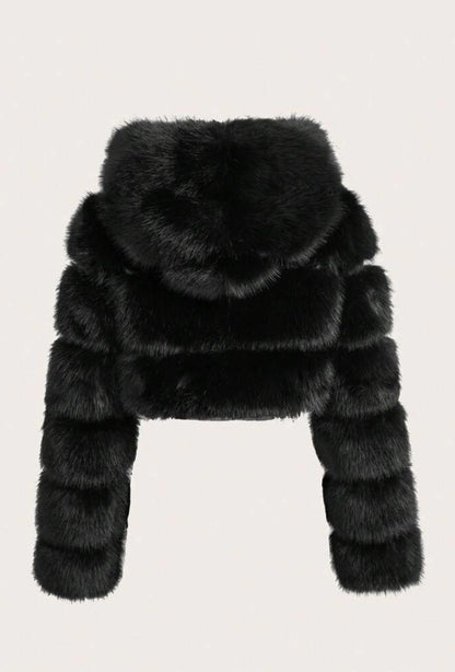 Faux Fur Coat Short Glamorous Elegant