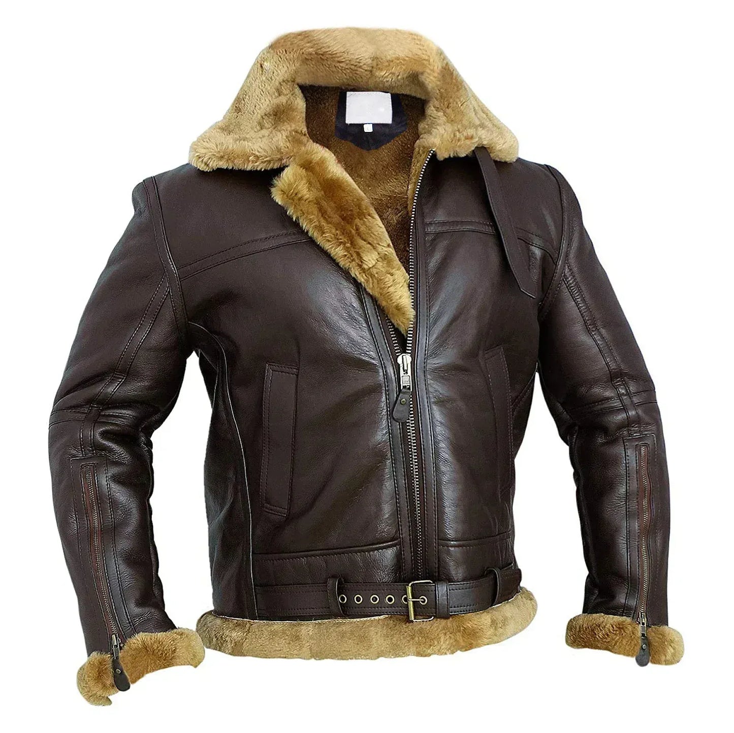Leather Bomber Jacket Oversize Luxury Lambskin Lining
