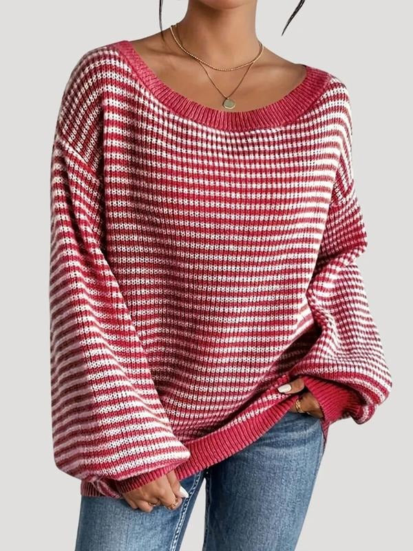 Striped Knit Sweater for Women