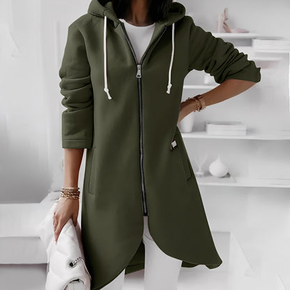 Women's Long Hooded Jacket Comfortable & Stylish