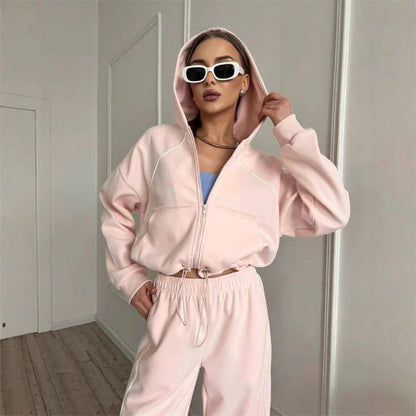 Hoodie and Joggers Set Plus Size Cotton Comfort Fit