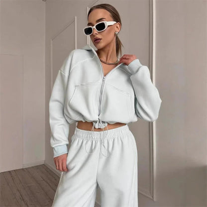 Hoodie and Joggers Set Plus Size Cotton Comfort Fit