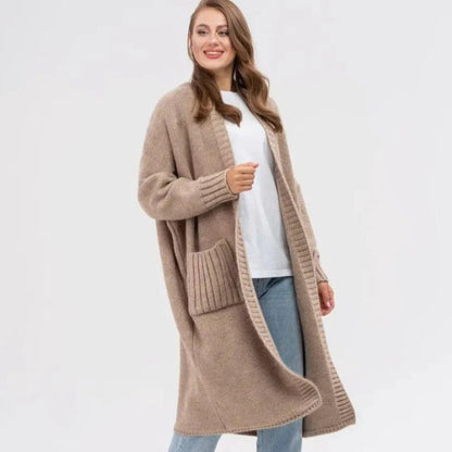 Oversized Woolly Long Cardigan with XXL Pockets