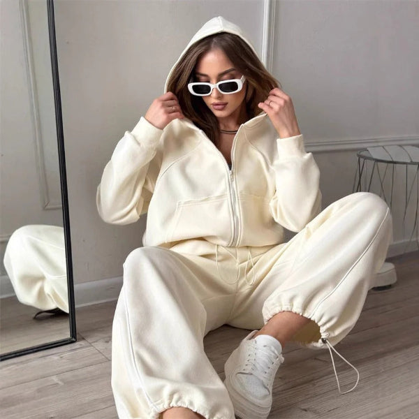 Hoodie and Joggers Set Plus Size Cotton Comfort Fit
