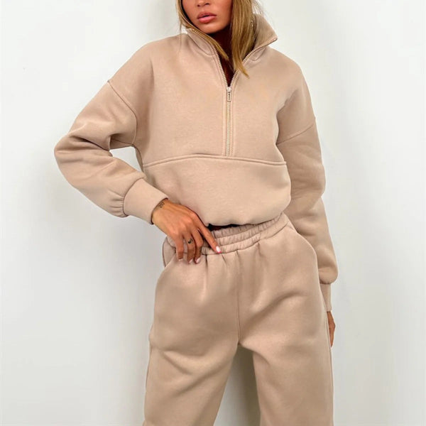 Comfortable Tracksuit Loose Fit High Neck