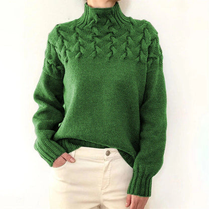 Warm Turtleneck Sweaters Chunky Knit Wool