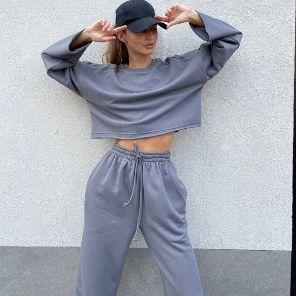 Comfortable Training Set Long-Sleeve Shirt Jogging Pants