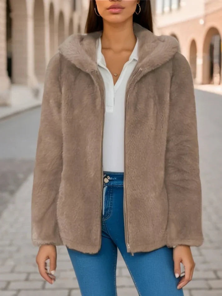 Selina - Fleece Sweat Jacket Hood Warm