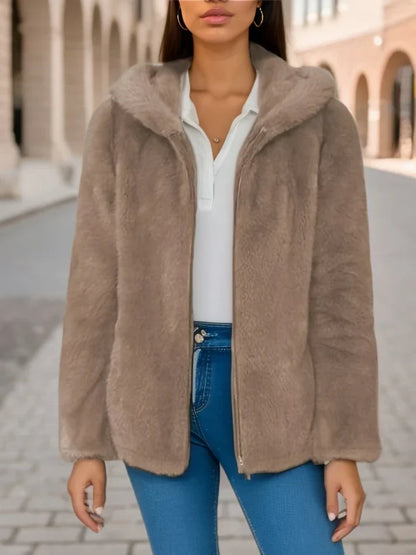 Selina - Fleece Sweat Jacket Hood Warm